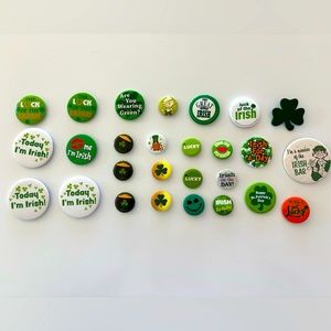 St. Patrick’s Day Pins Buttons Pinbacks Lot Of 27 vintage